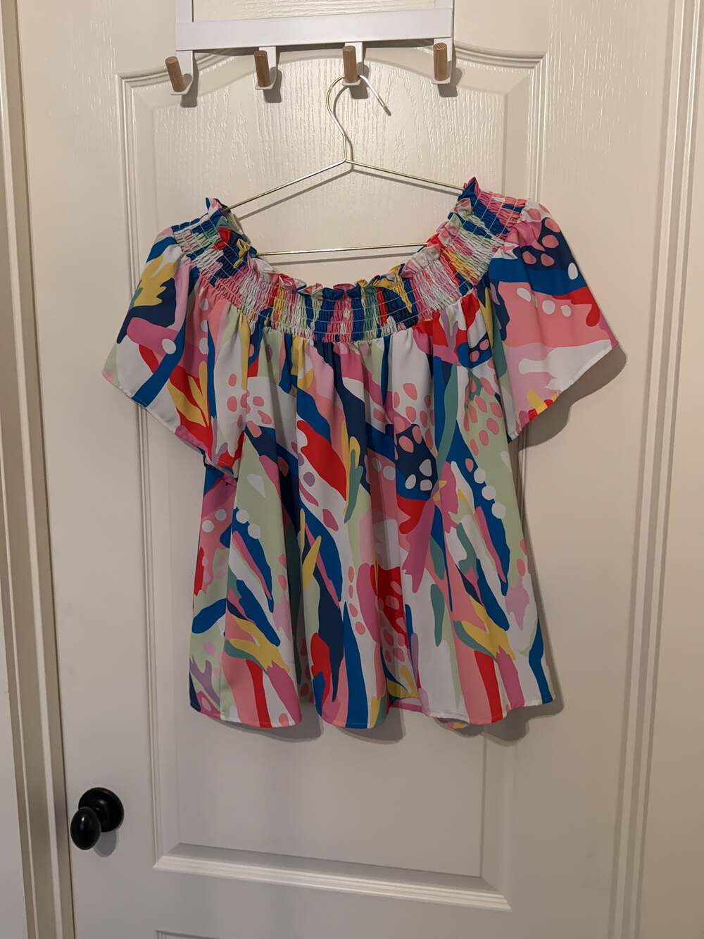CROSBY by nellie burct Women's Crop Top XL Multicolor Abstract Floral